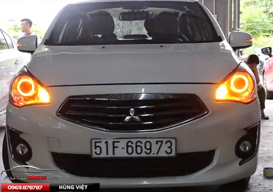 Mitsubishi Attrage Độ bi Xenon - Đỉnh Cao Của Độ Đèn Tại Auto365